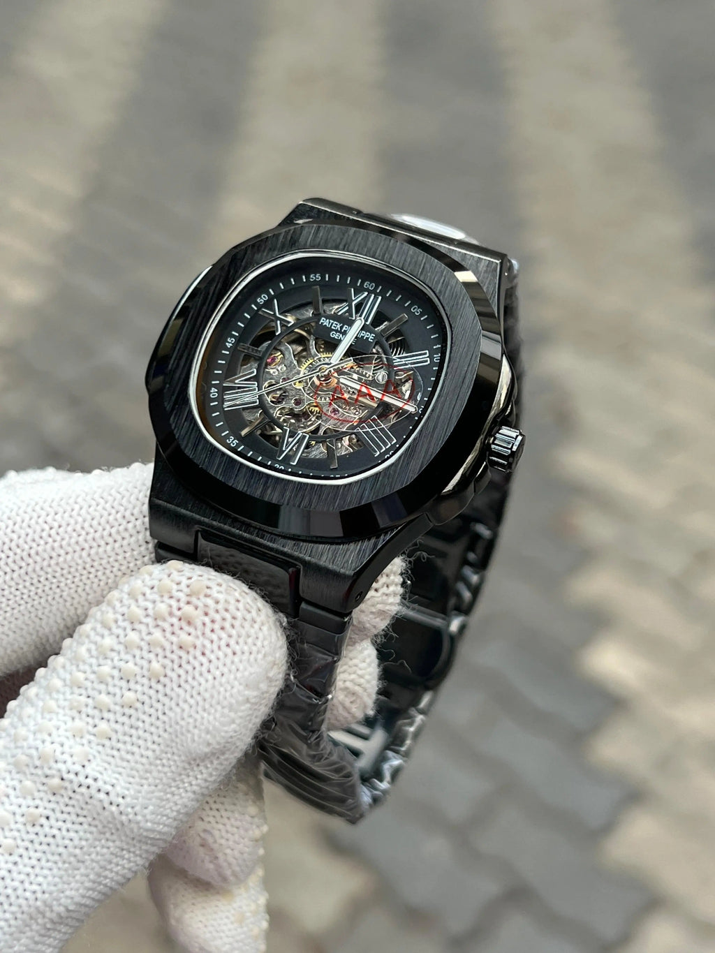 Patek Phillipe Skeleton Roman Full Black 