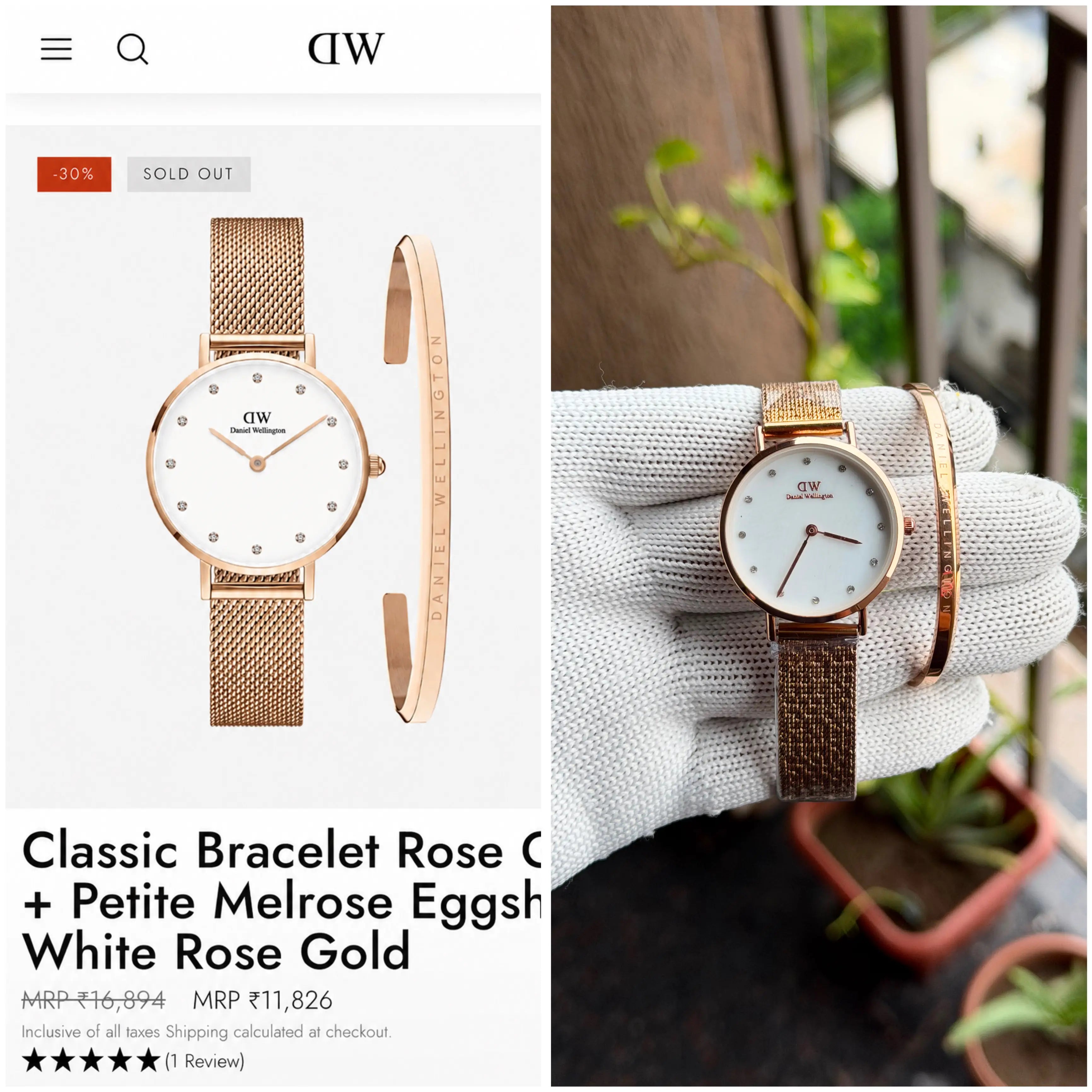 Daniel Wellington Petite Melrose Eggshell White with Classic Rose Gold Bracelet