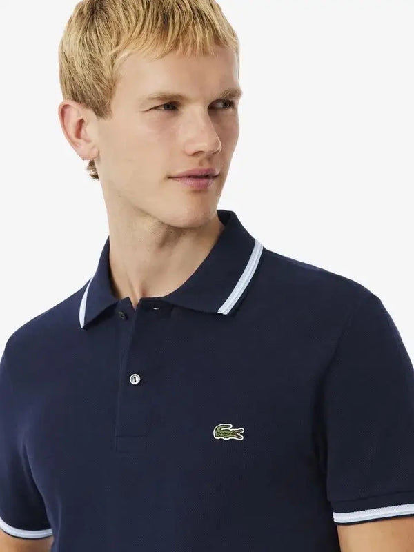 Lacost e Navy Blue Logo Work Premium Polo T-Shirt