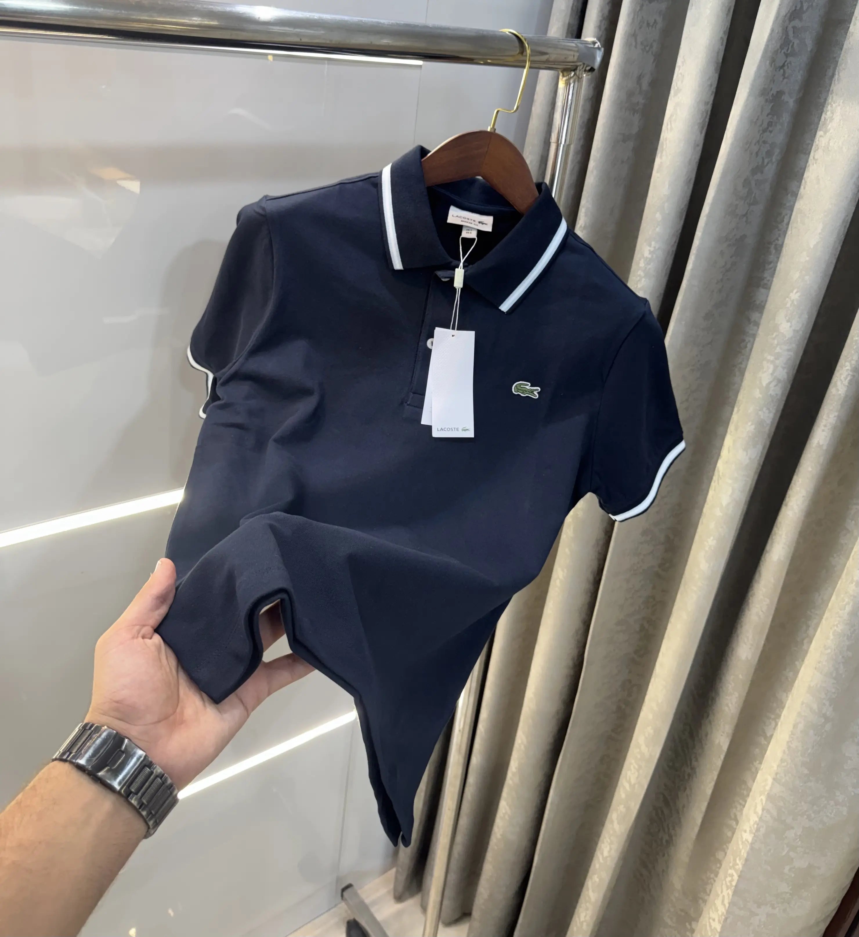 Lacost e Navy Blue Logo Work Premium Polo T-Shirt Secondary image