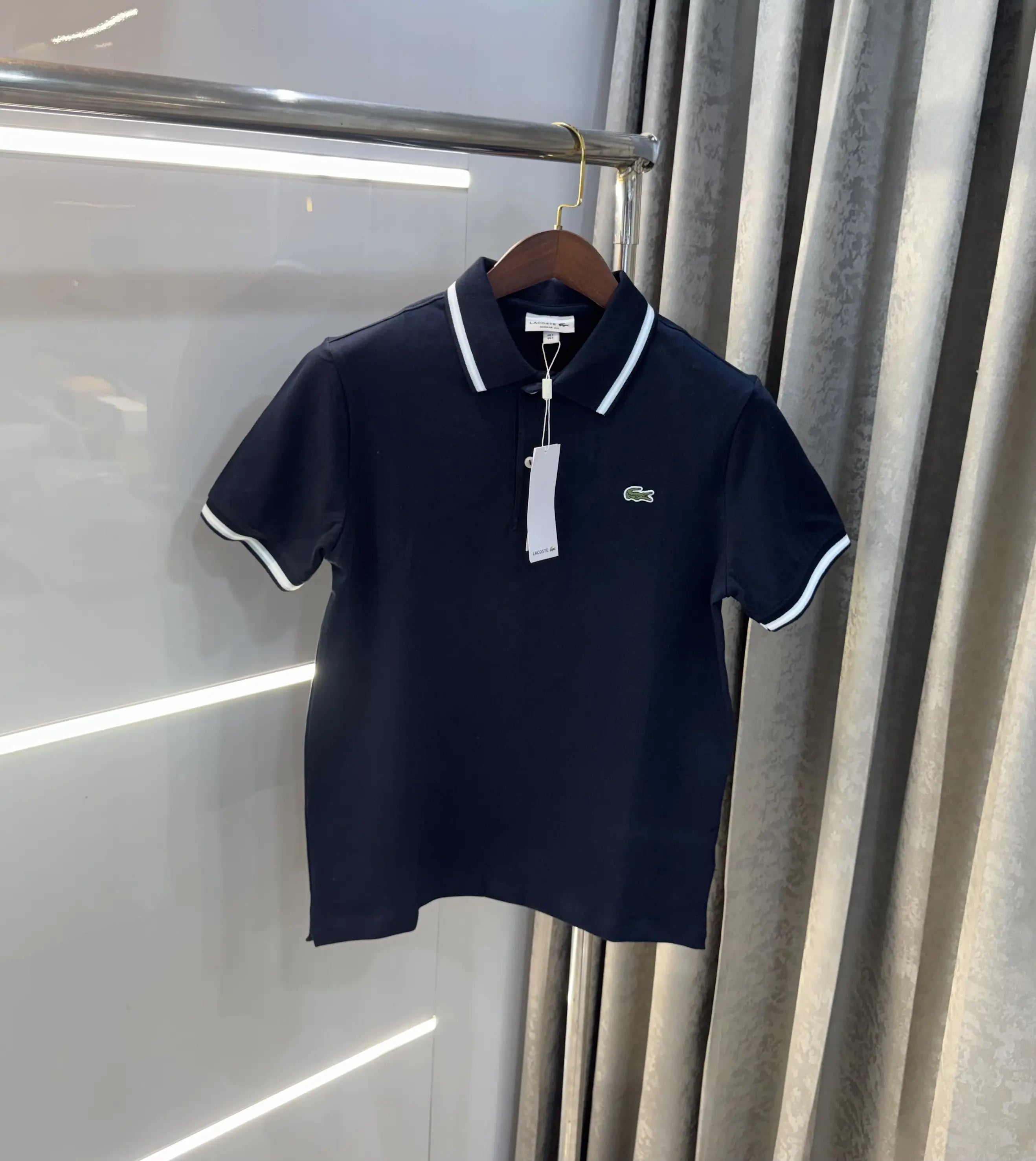 Lacost e Navy Blue Logo Work Premium Polo T-Shirt