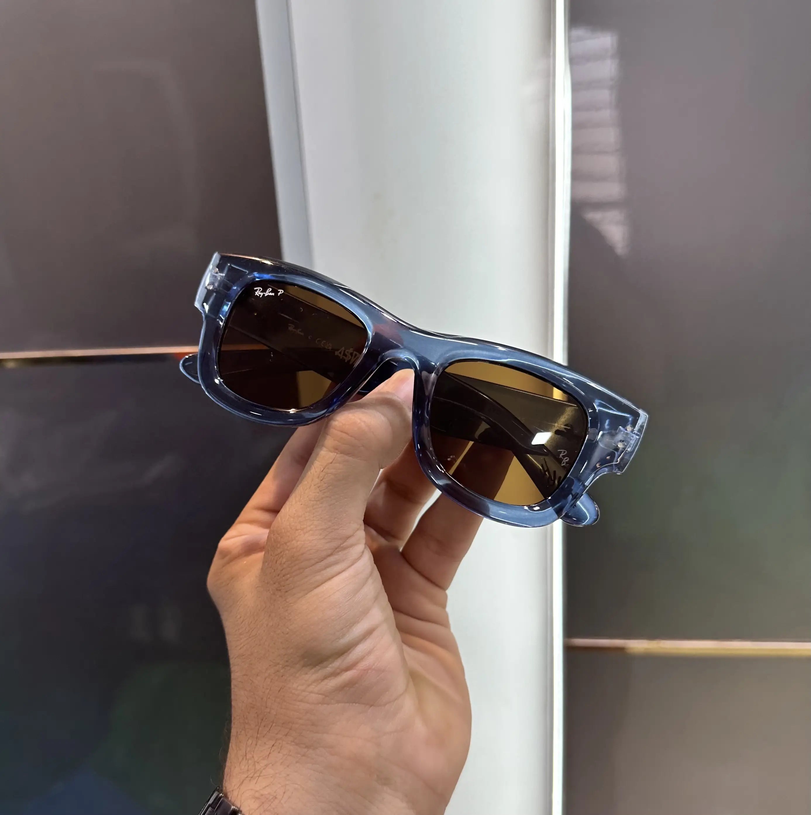 RayBan Puffer Blue Brown Premium Shades 940 Secondary image