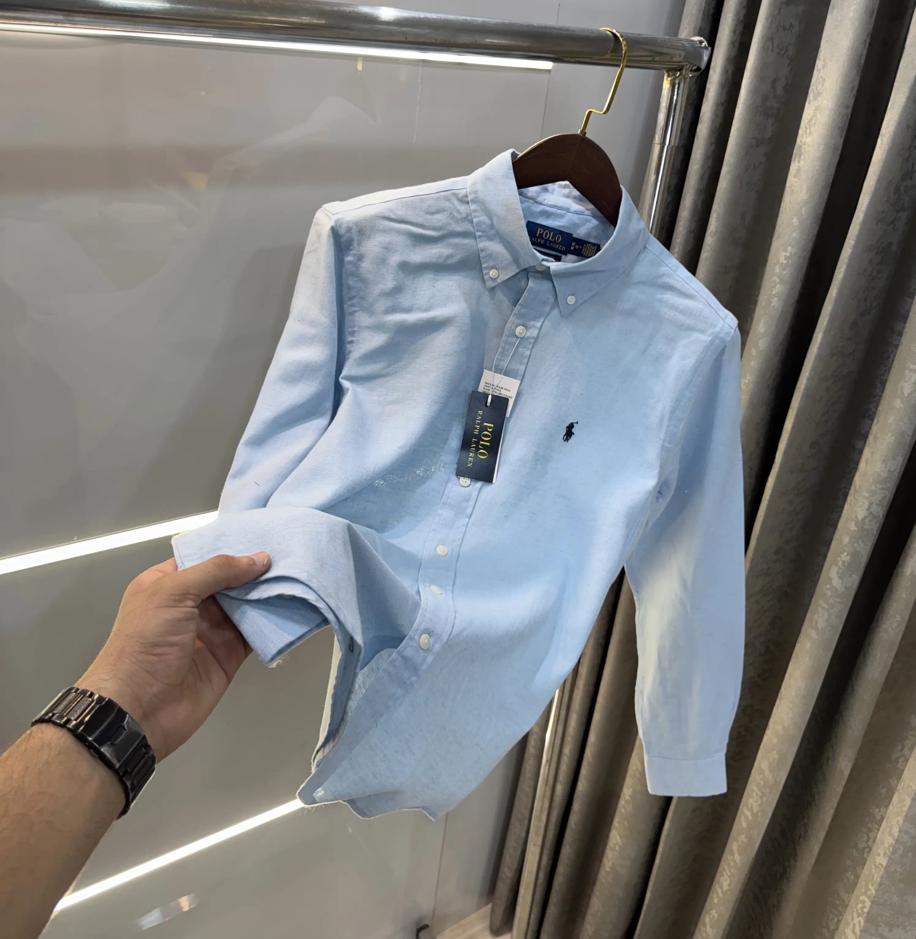 Ralph Lauren Sky Blue Premium Linen Shirt Main image