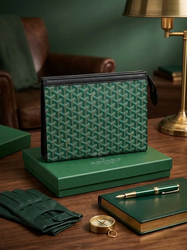 Goyar d Luxury Unisex Pochette Green With Box g568