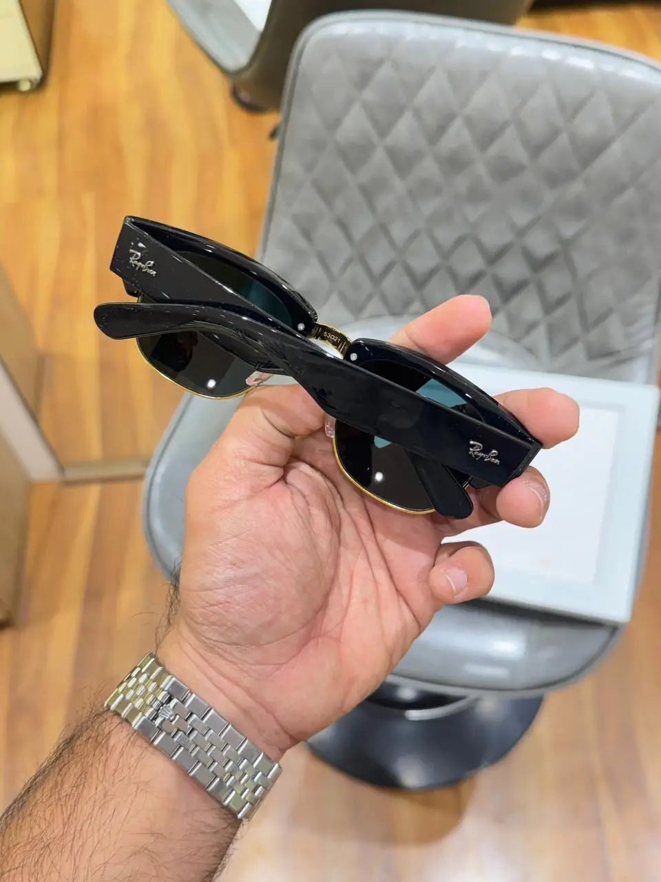 rayban 316 club master gold black