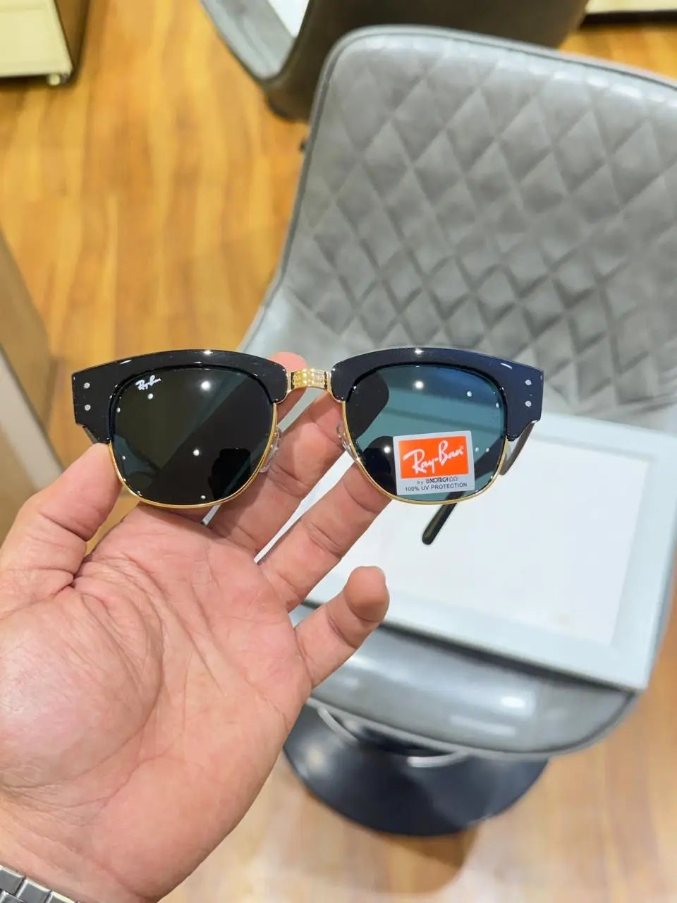 rayban 316 club master gold black