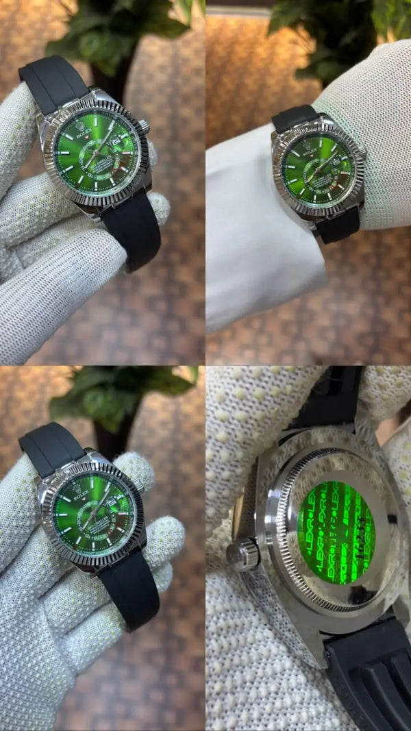 Rolex Sky-Dweller Oysterflex strap.
