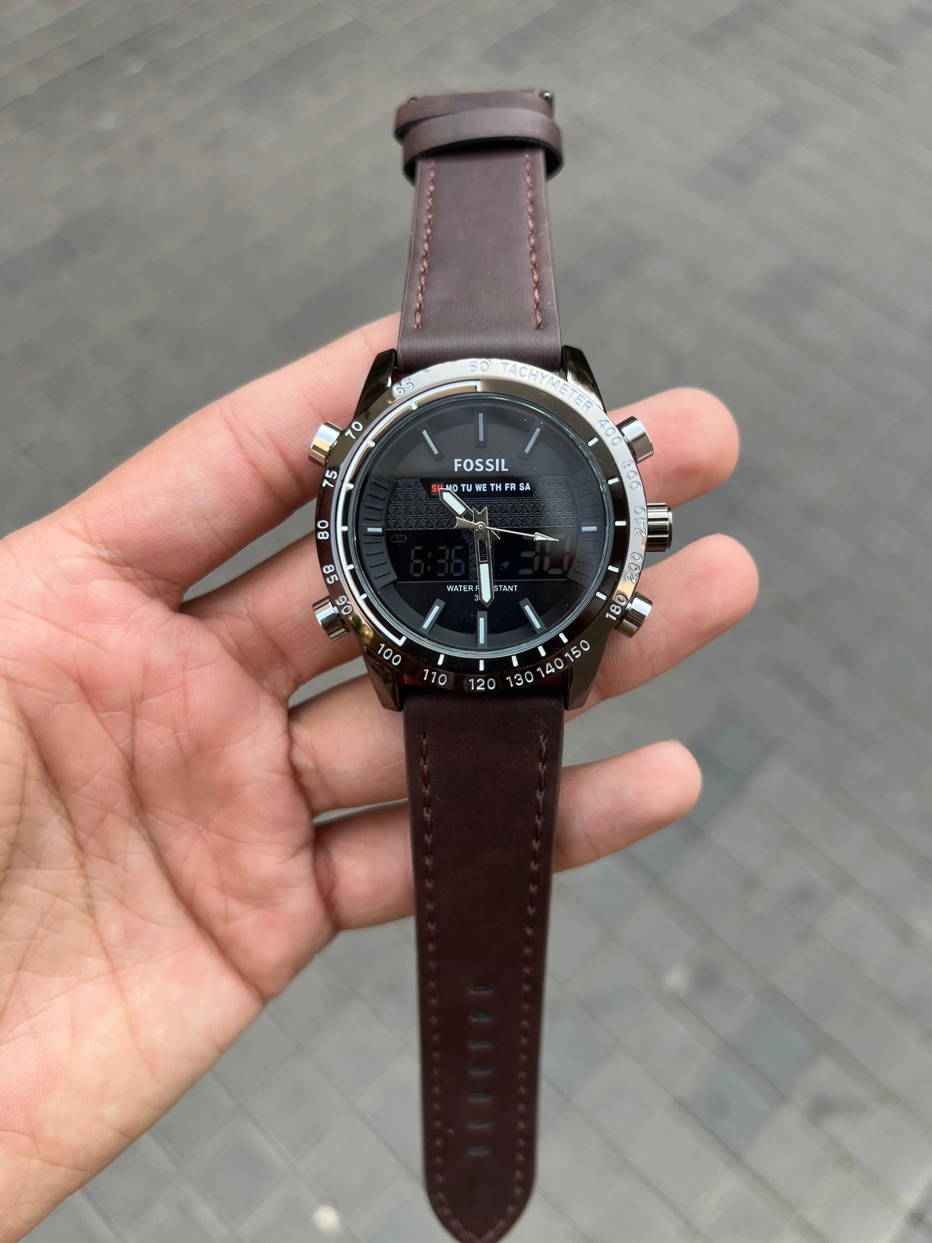 Fossi l Dual Time Dark Brown Main image