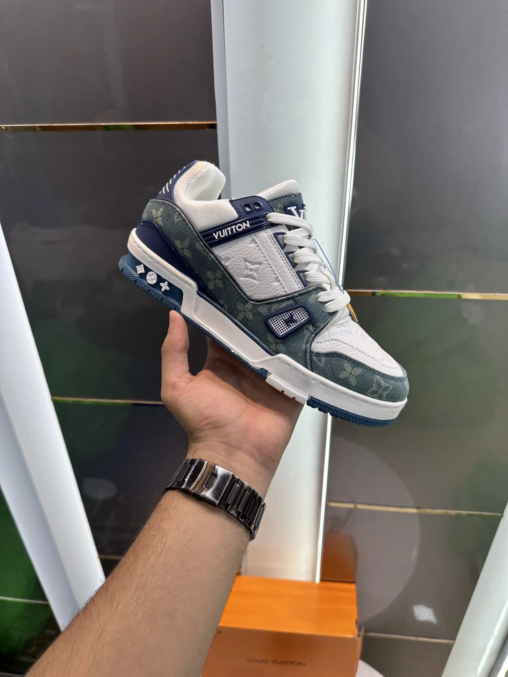 Louis_Vuitton Trainer Denim Blue Sneakers