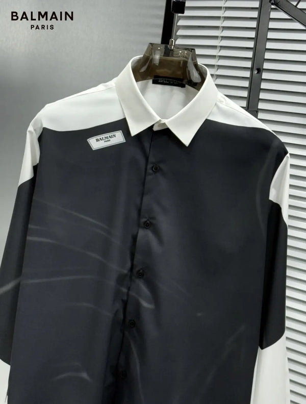 Balmai_n Very Premium Black White Designer Partywear Shirt (DN 608)