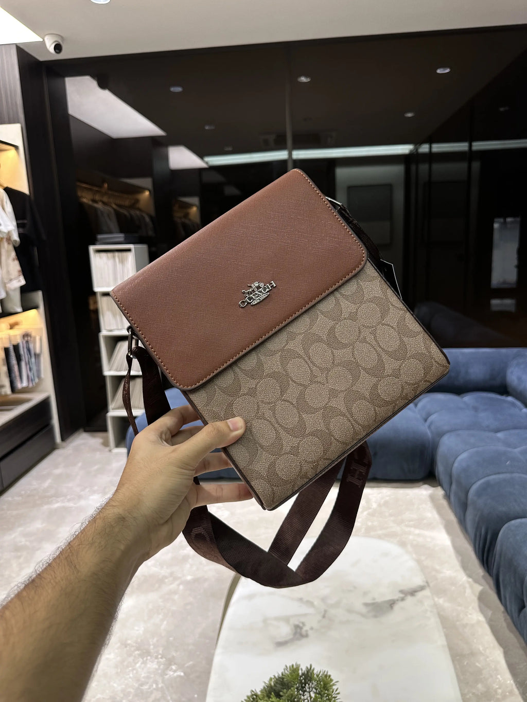 Coac h Monogram Luxury Sling Bag Brown c55
