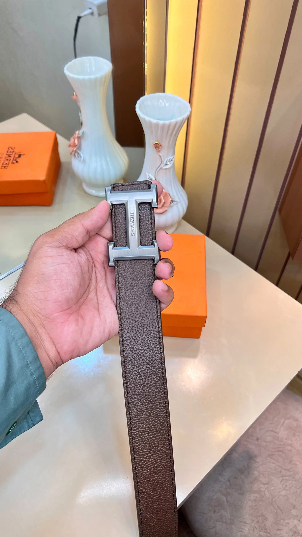 HERMES PREMIUM QUALITY IMP LEATHER BELT WITH OG BOX H-811