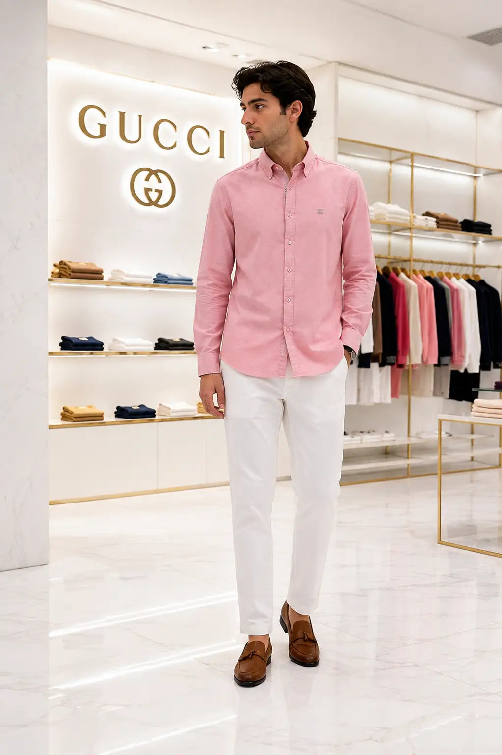 Gucc i Pink White Italian Imported Combo Main image
