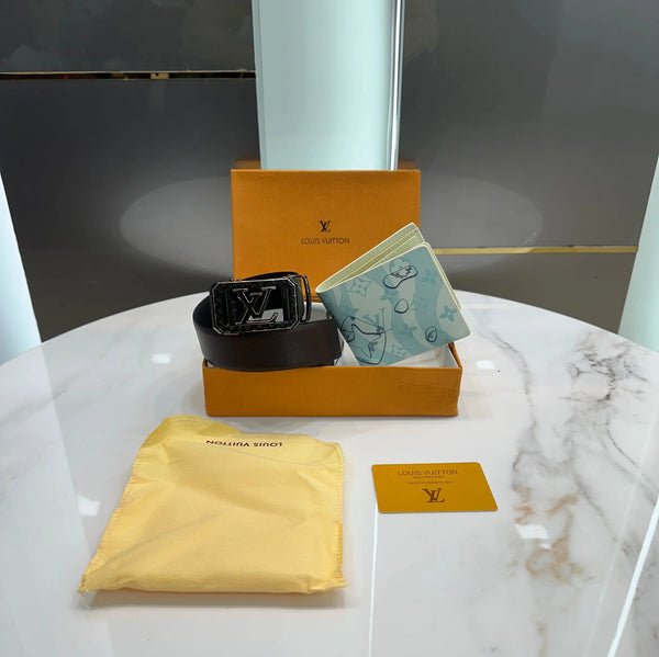 Louis Vuitto n Belt + Wallet Combo With Box lv119