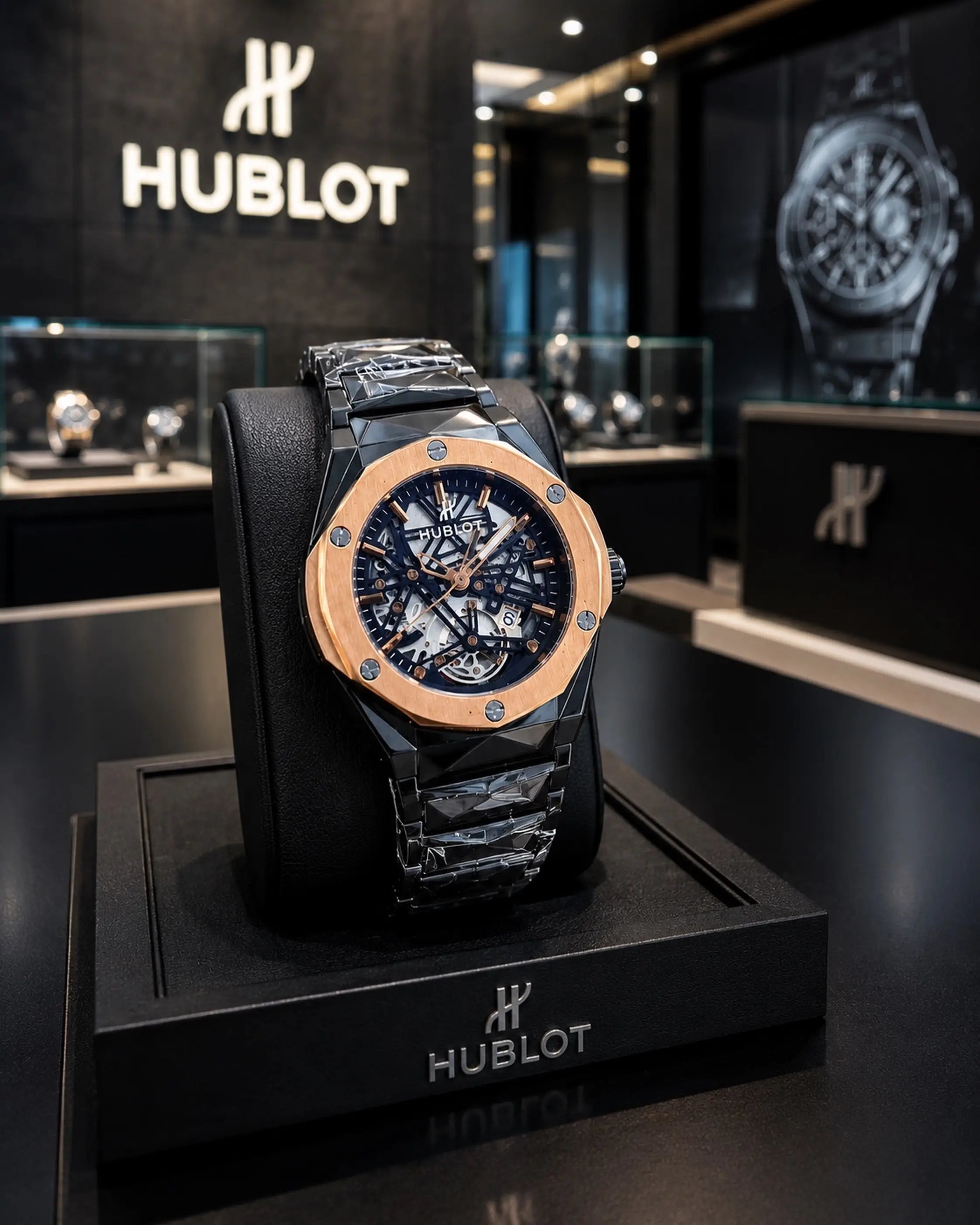 Hublot Big Bang Aero Bang full black Skeleton Dial Watch Quartz
