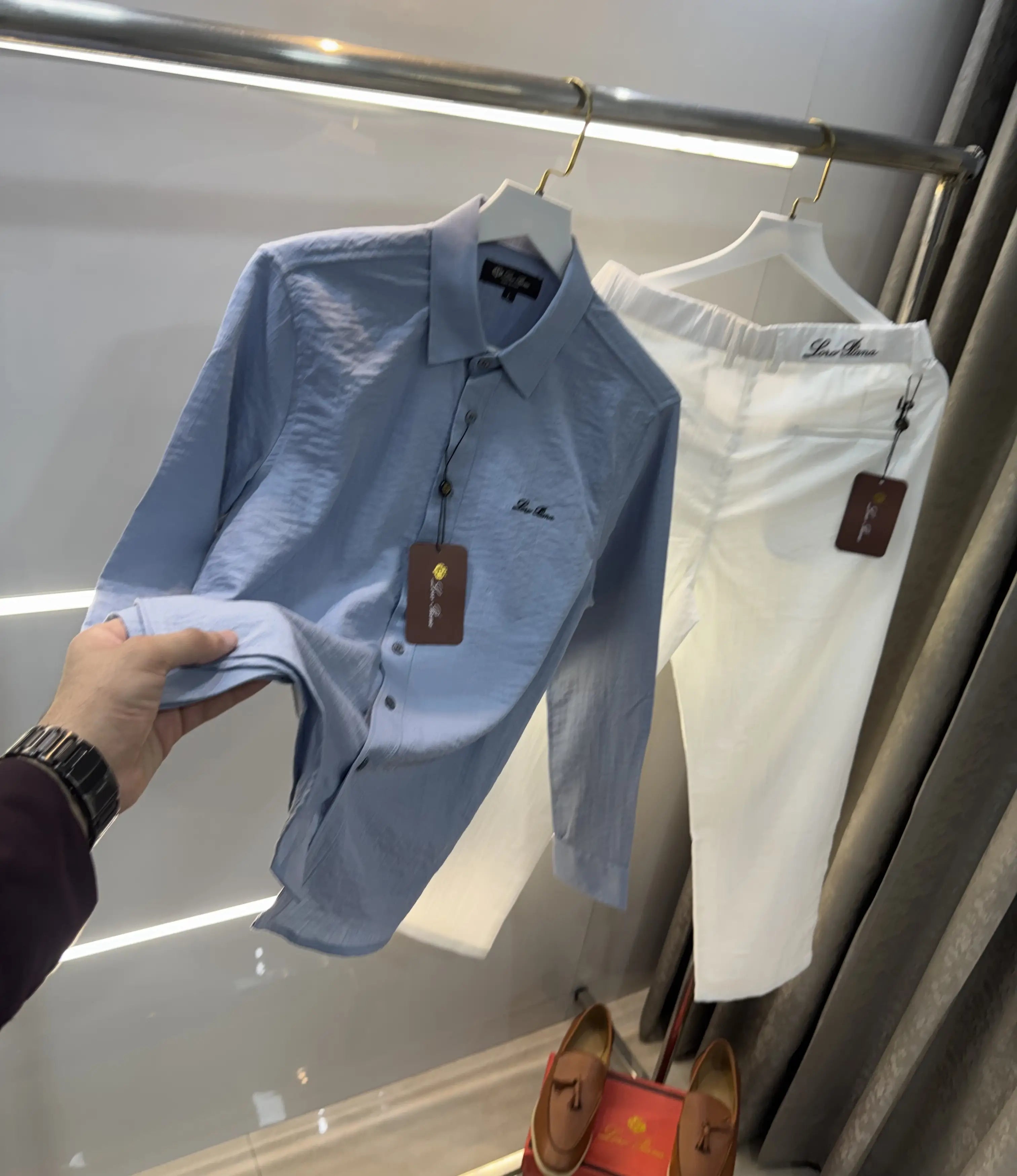 Loro Piana Sky Blue White Italian Imported Combo
