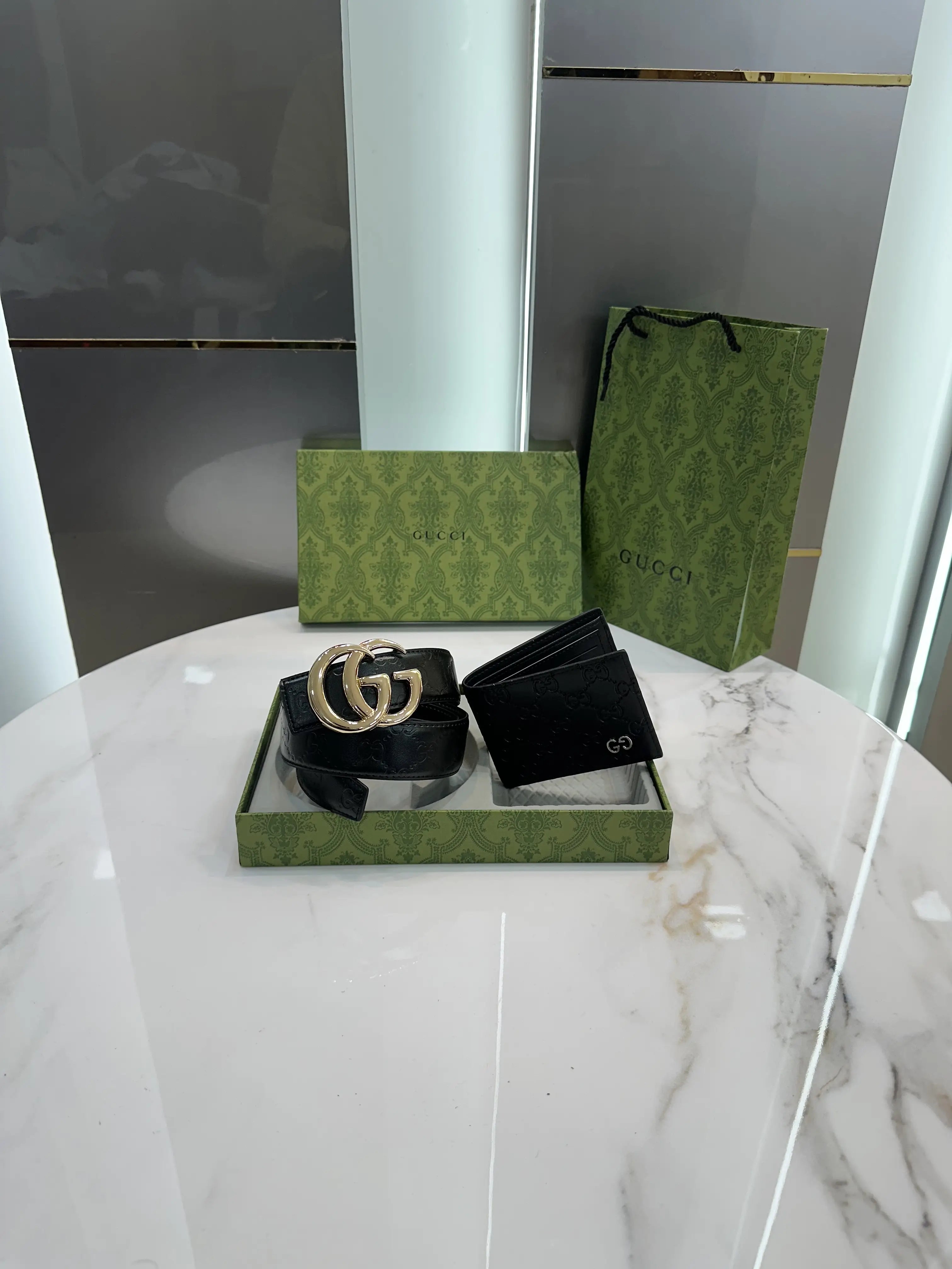 Gucc i Belt + Wallet Ultra Premium Combo With Box And Carry Bag g312