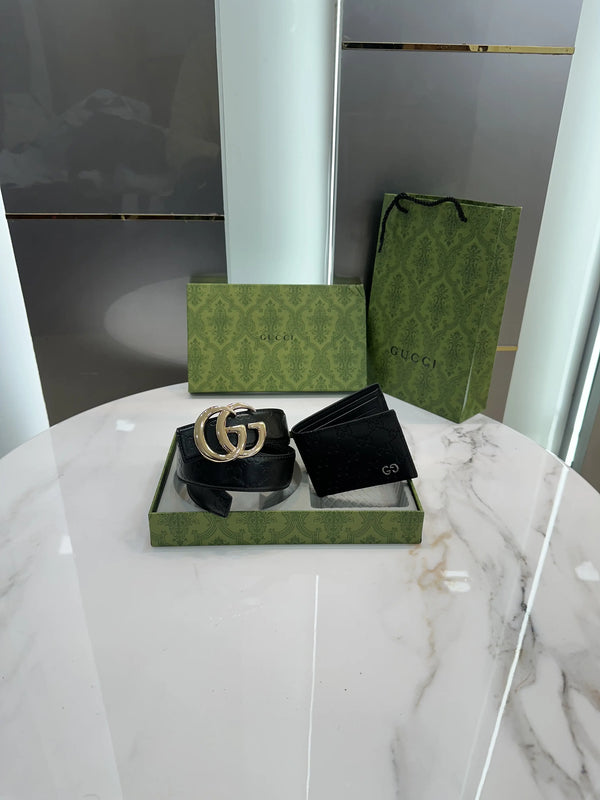 Gucc i Belt + Wallet Ultra Premium Combo With Box And Carry Bag g312