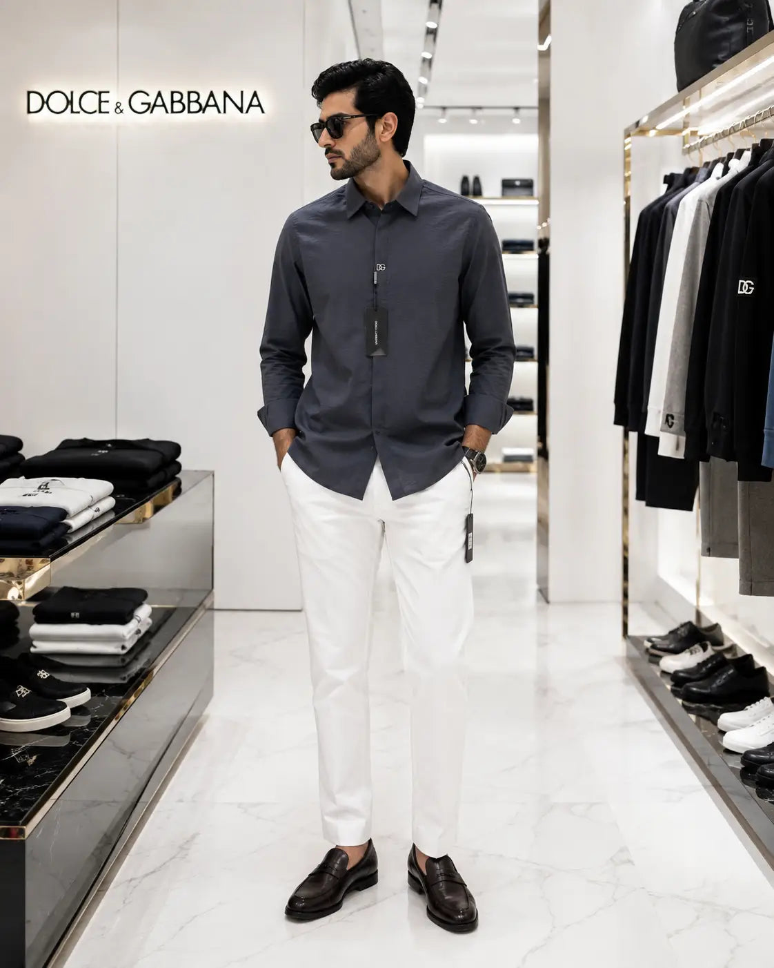 Dolce&Gabban a Grey White Italian Imported Combo