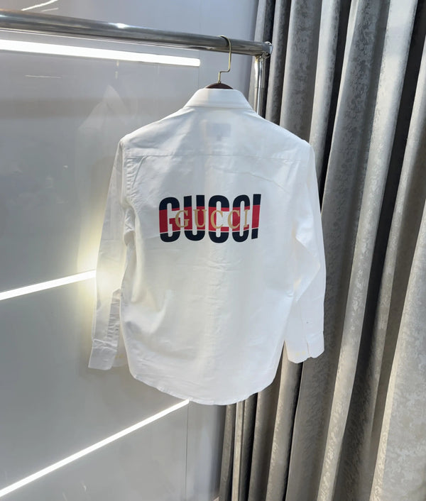 Gucc i White Logo Work Premium Shirt