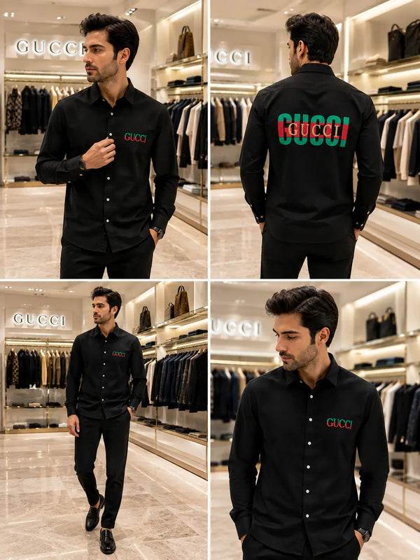 Gucc i Black Logo Work Premium Shirt