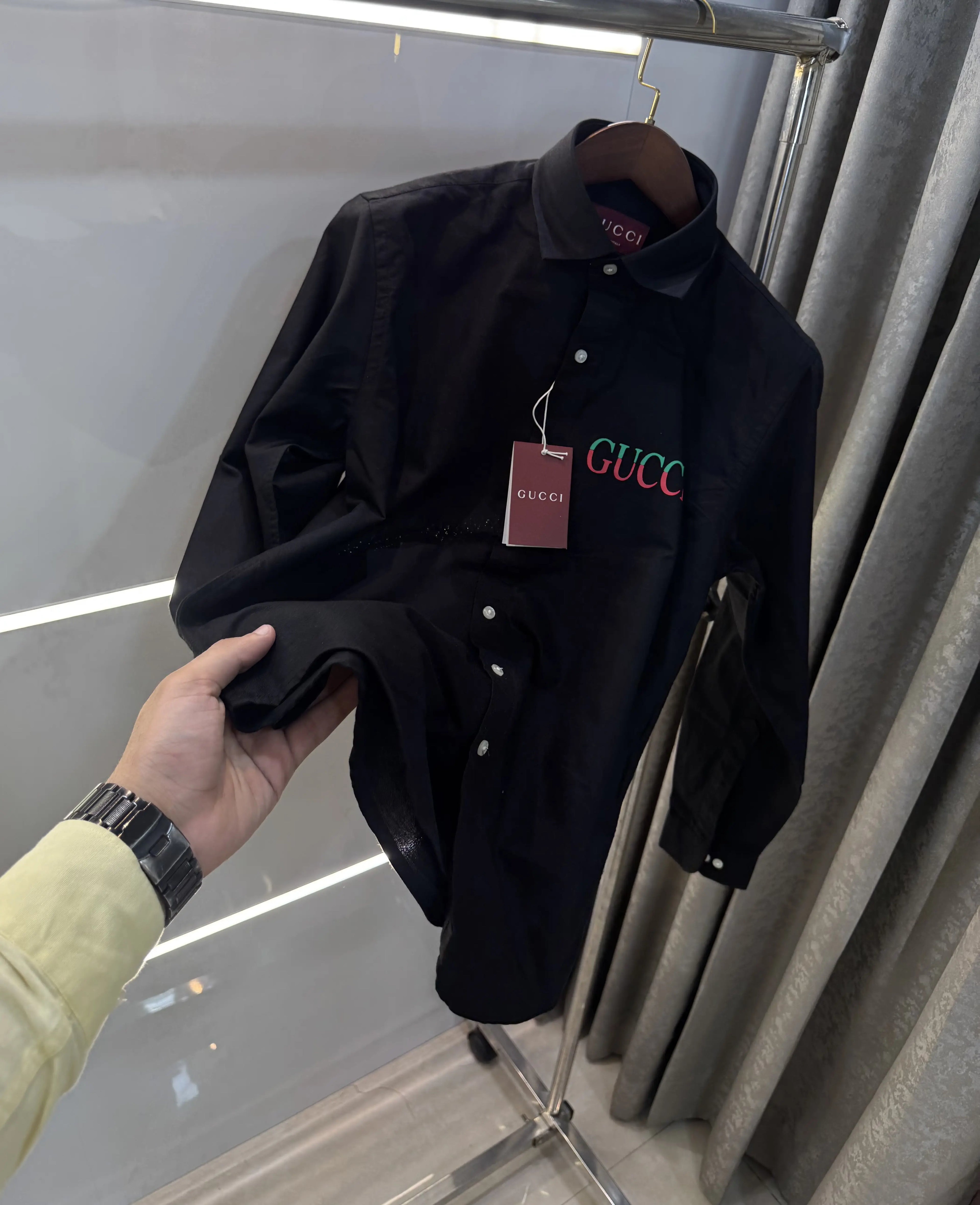 Gucc i Black Logo Work Premium Shirt