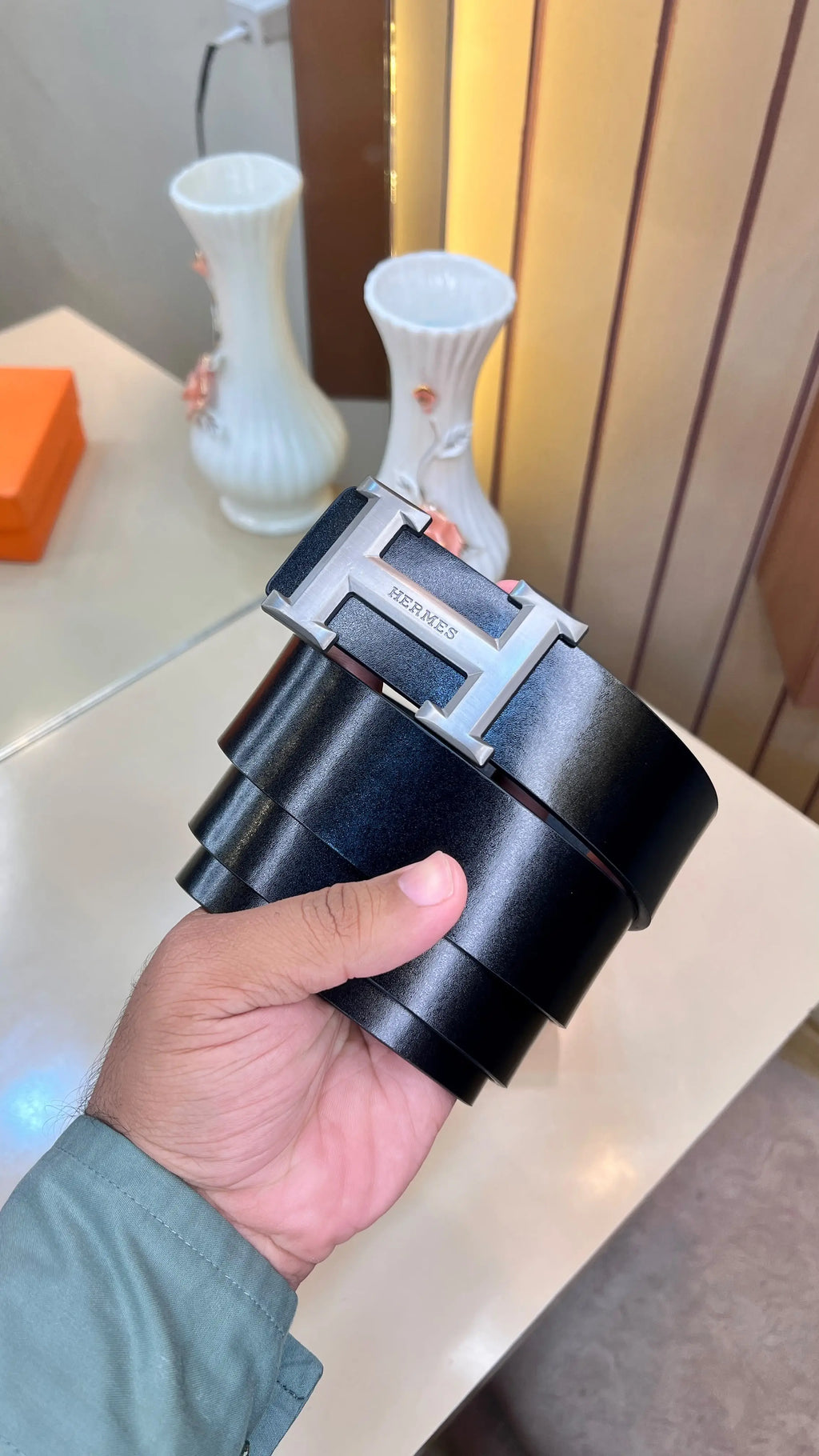 HERMES PREMIUM QUALITY IMP LEATHER BELT WITH OG BOX H-408