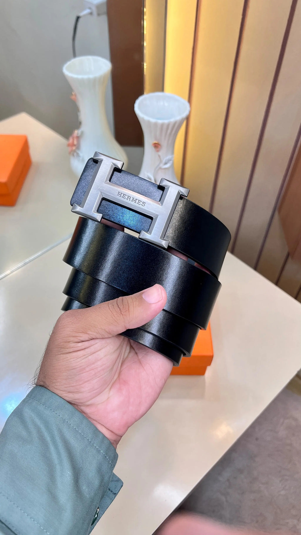 HERMES PREMIUM QUALITY IMP LEATHER BELT WITH OG BOX H-408