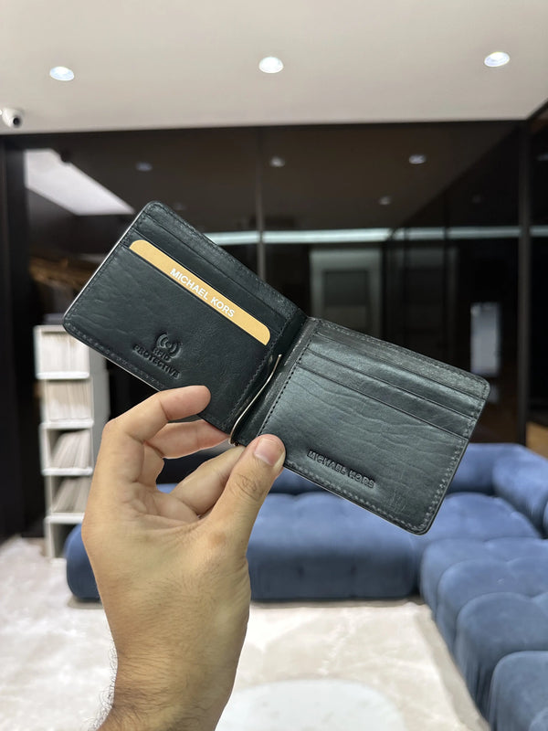 Michael Kor s Monogram Premium Money Clipper Black With Box mk120