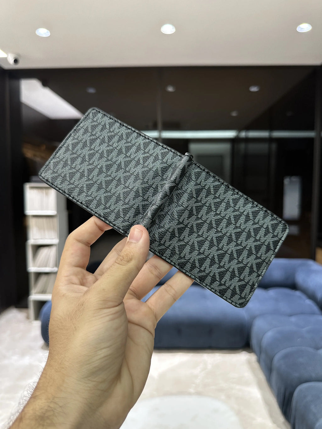 Michael Kor s Monogram Premium Money Clipper Black With Box mk120