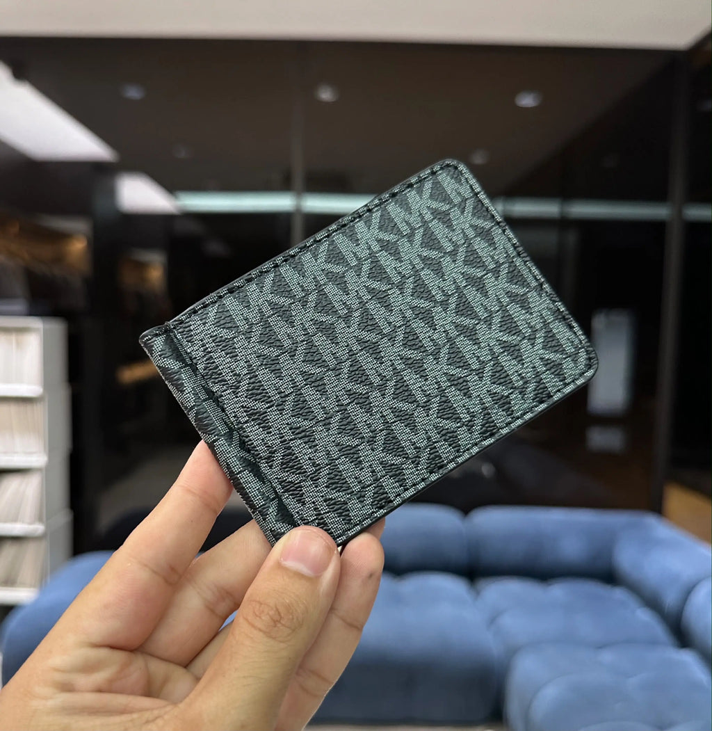 Michael Kor s Monogram Premium Money Clipper Black With Box mk120