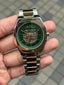 Arman i Exchange Skeleton Square Open Machine Rose Two Tone Green Dial