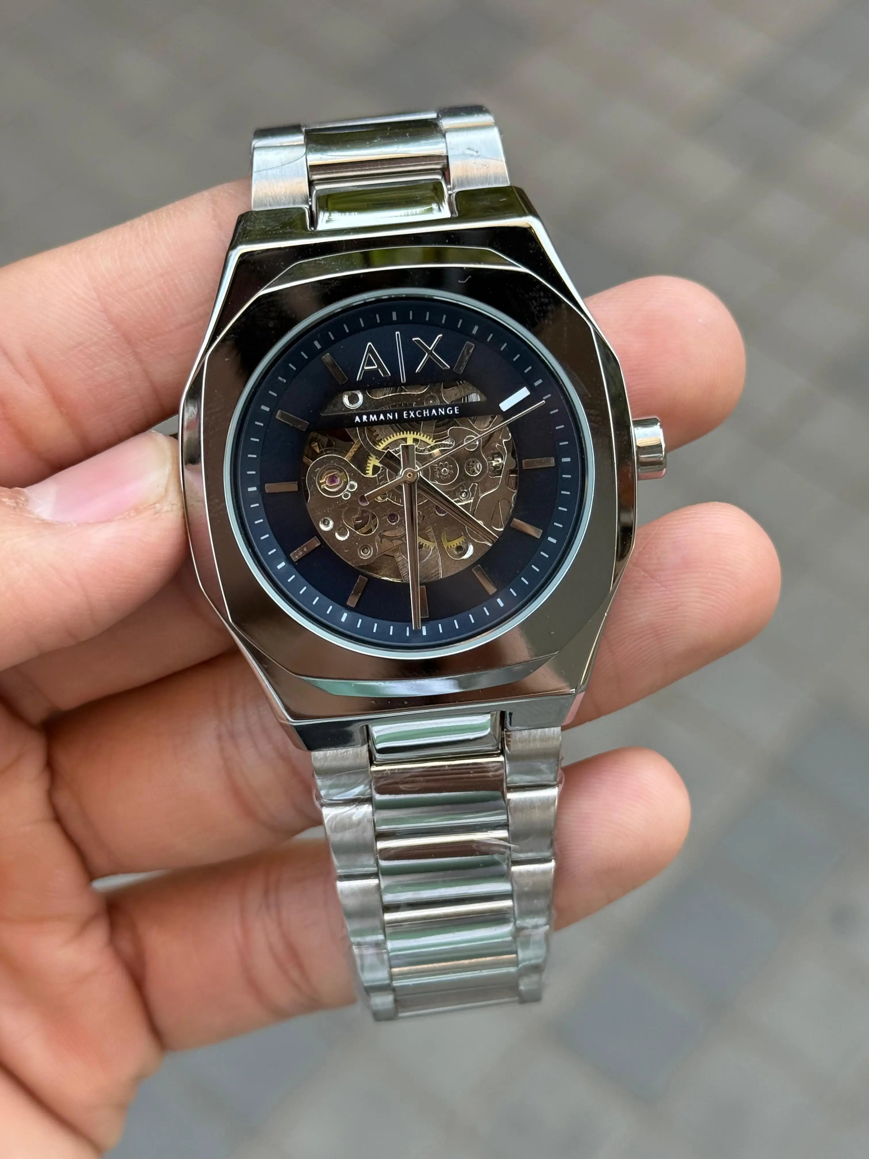 Arman i Exchange Skeleton Square Open Machine Silver Blue 