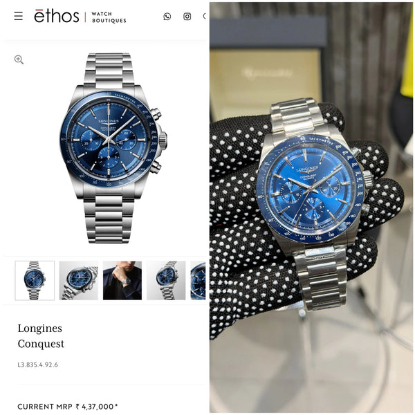 Longines Conquest Chronograph Silver Blue
