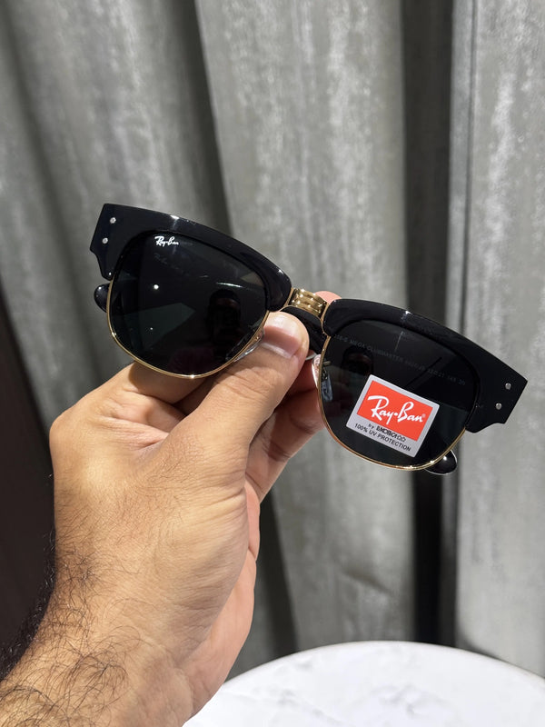 RayBan Clubmaster Gold Black Premium Shades 