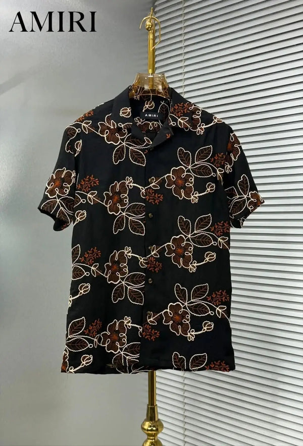 Amir_i Thread Embroidered Imported Exclusive Half Shirt (DN 623)