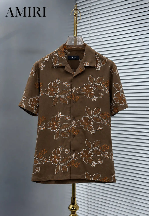 Amir_i Thread Embroidered Imported Exclusive Half Shirt (DN 623)