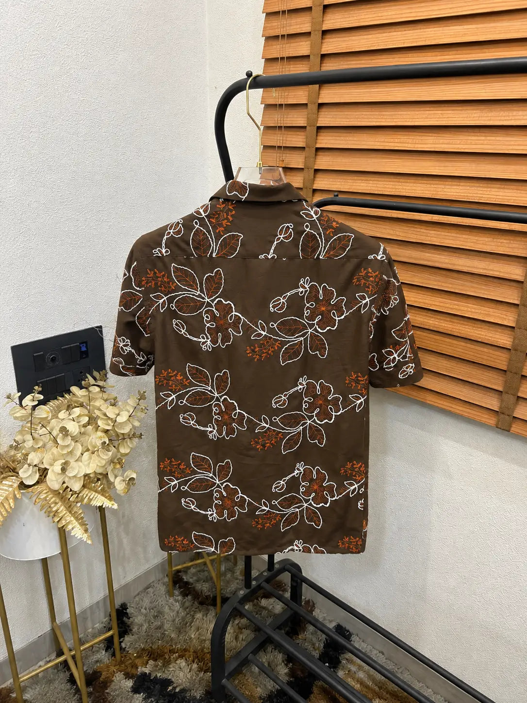 Amir_i Thread Embroidered Imported Exclusive Half Shirt (DN 623)
