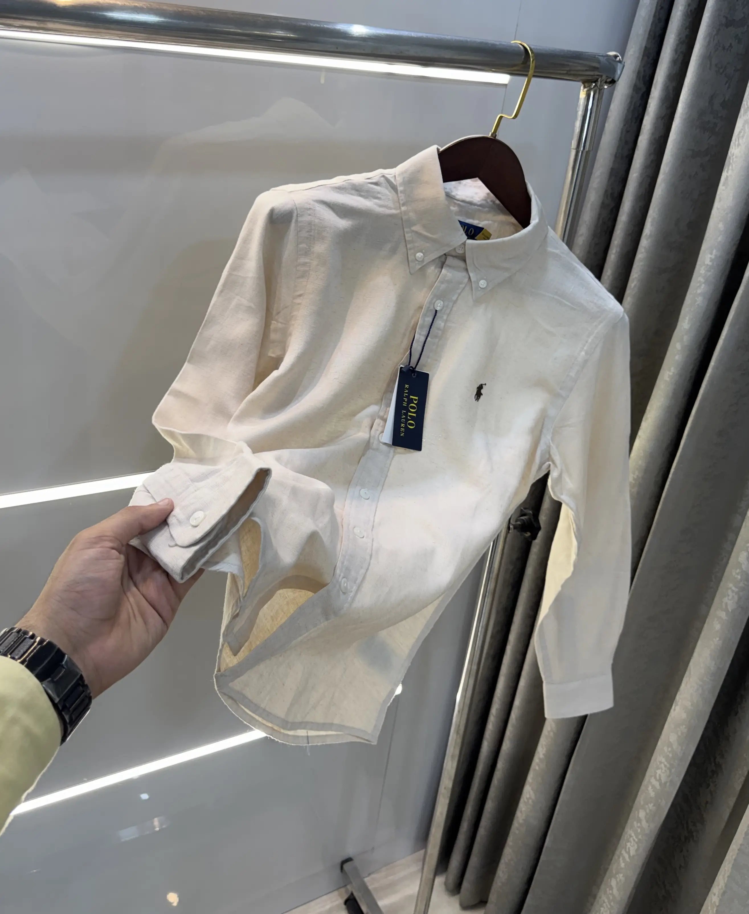 Ralph Lauren Cream Premium Linen Shirt Main image