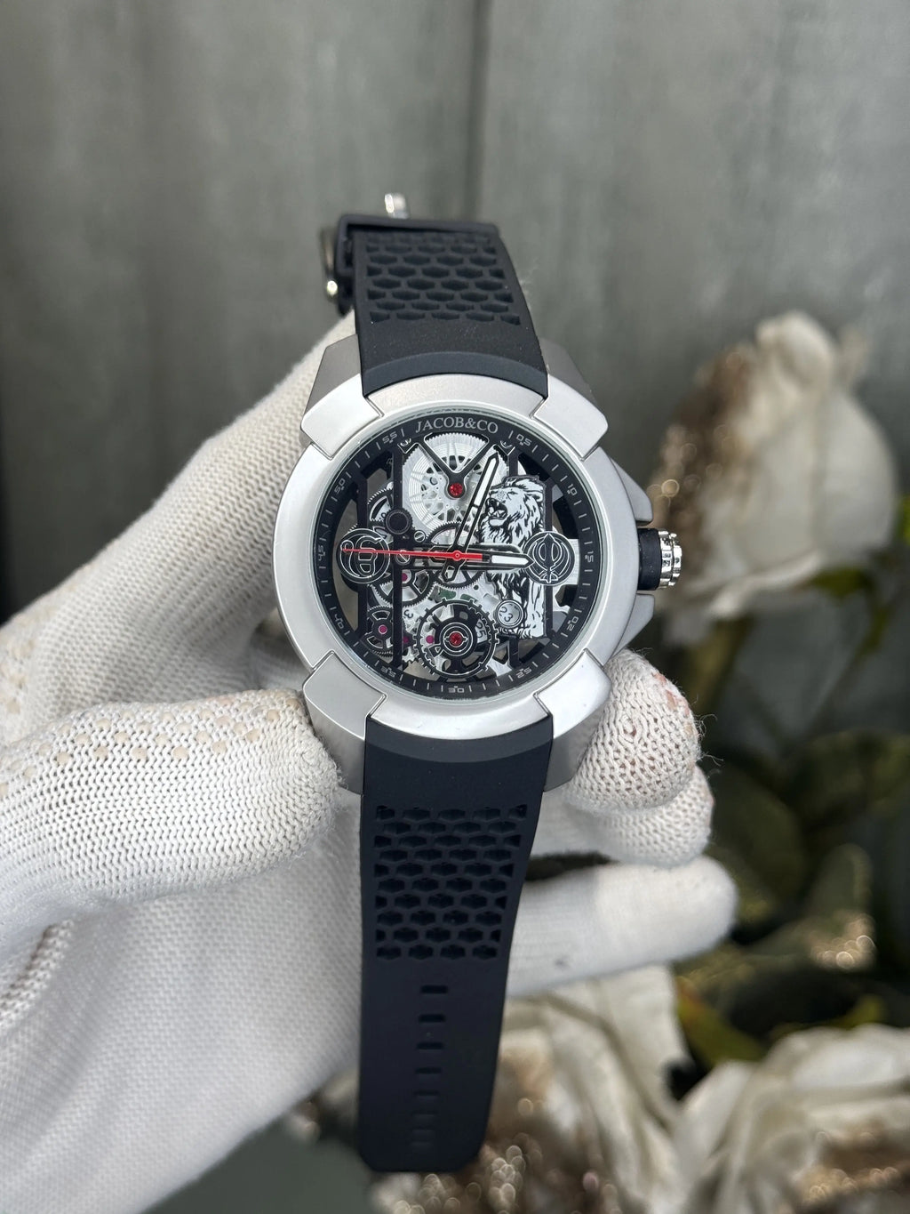 Jacob&Co. Sher E Punjab Silver Black Premium Quartz Watch
