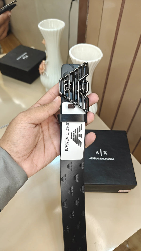 Ax.. ARMAN_I EXCHANGE PREMIUM QUALITY IMPORTED EMbOSSED LEATHER BELT WITH OG BOX AX-509