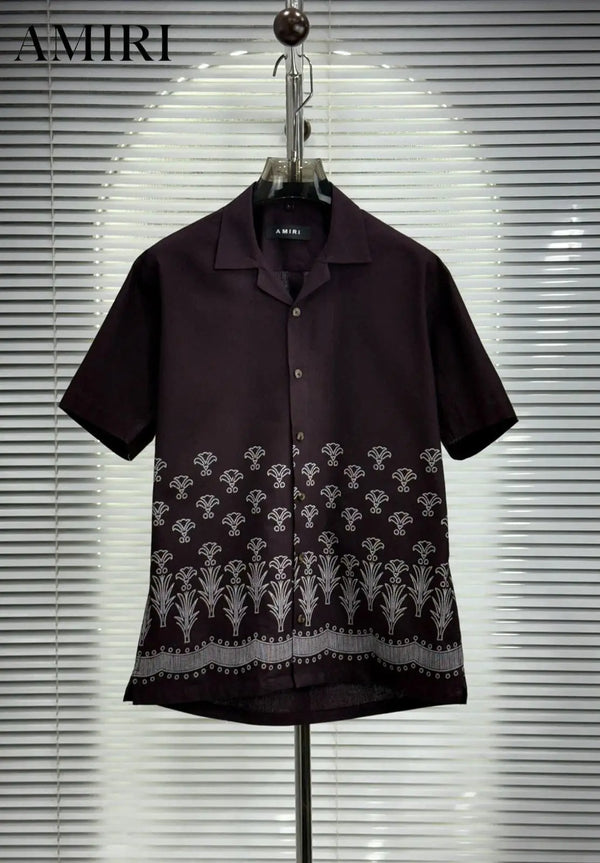 Amir_i Imported Exclusive Linen Printed Half Shirt (DN 626)