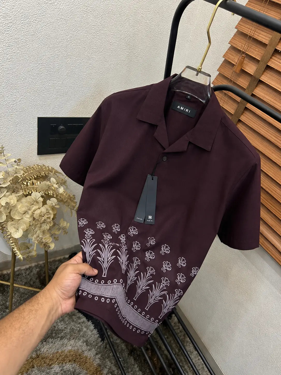 Amir_i Imported Exclusive Linen Printed Half Shirt (DN 626)