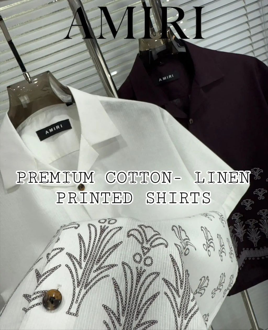 Amir_i Imported Exclusive Linen Printed Half Shirt (DN 626)