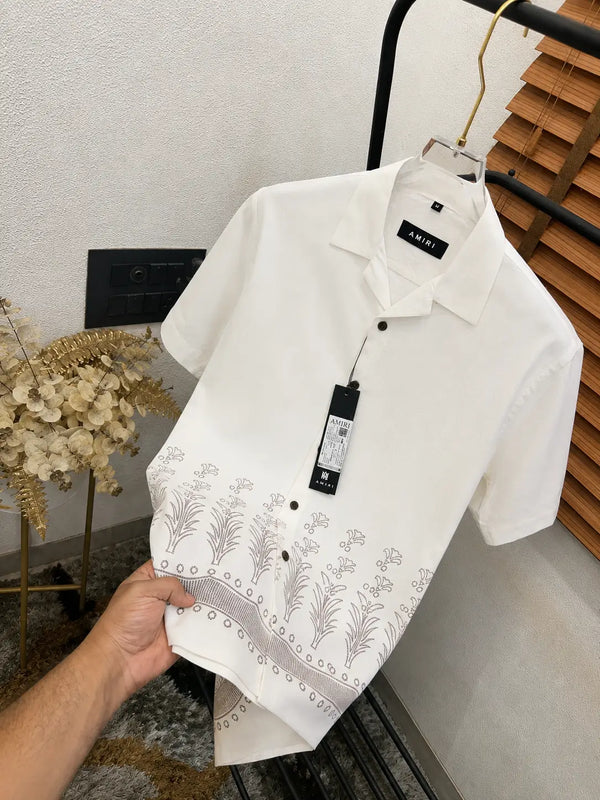 Amir_i Imported Exclusive Linen Printed Half Shirt (DN 626)