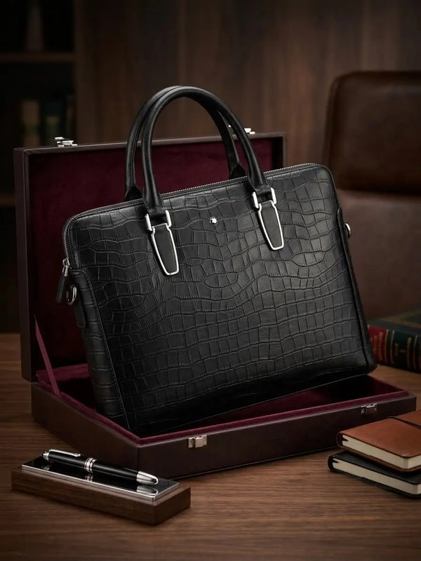 Mont Blan c Luxury Premium Imported Black Laptop Bag mb907