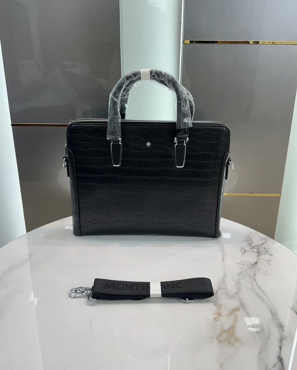 Mont Blan c Luxury Premium Imported Black Laptop Bag mb907