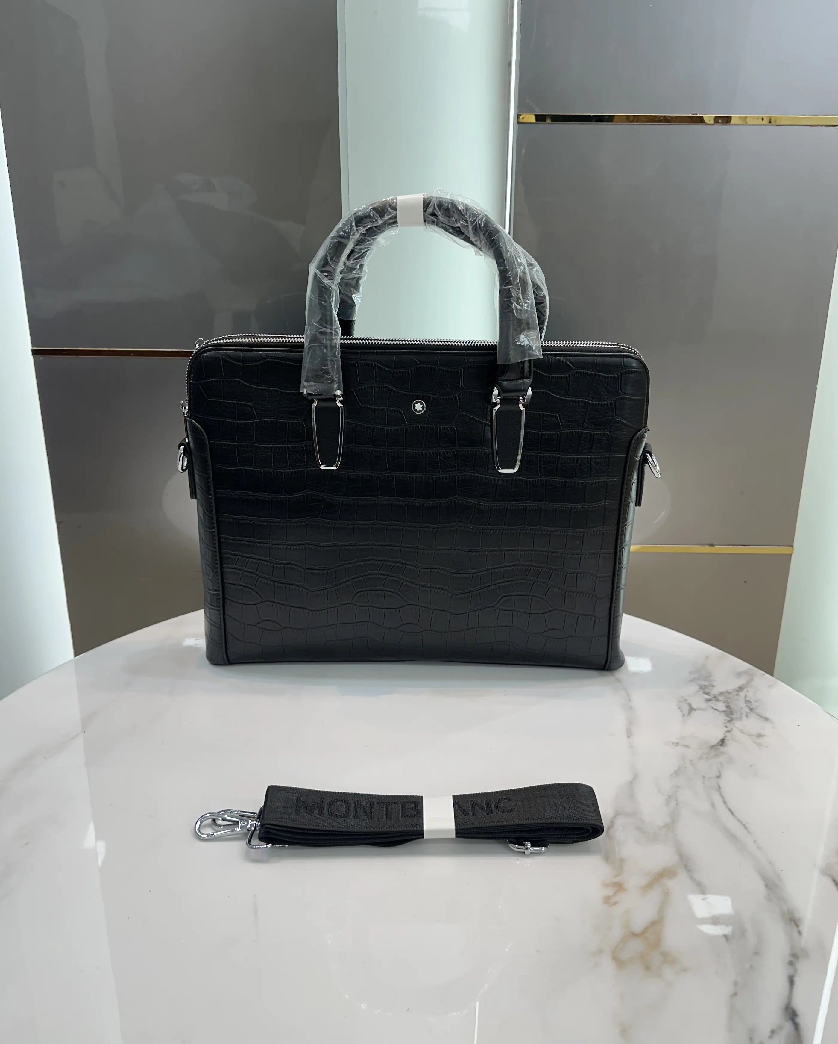 Mont Blan c Luxury Premium Imported Black Laptop Bag mb907