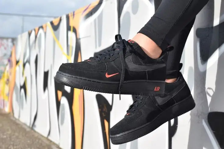 Nike_Airforce 1 Low Multi Swoosh Black Crimson Mens Shoes