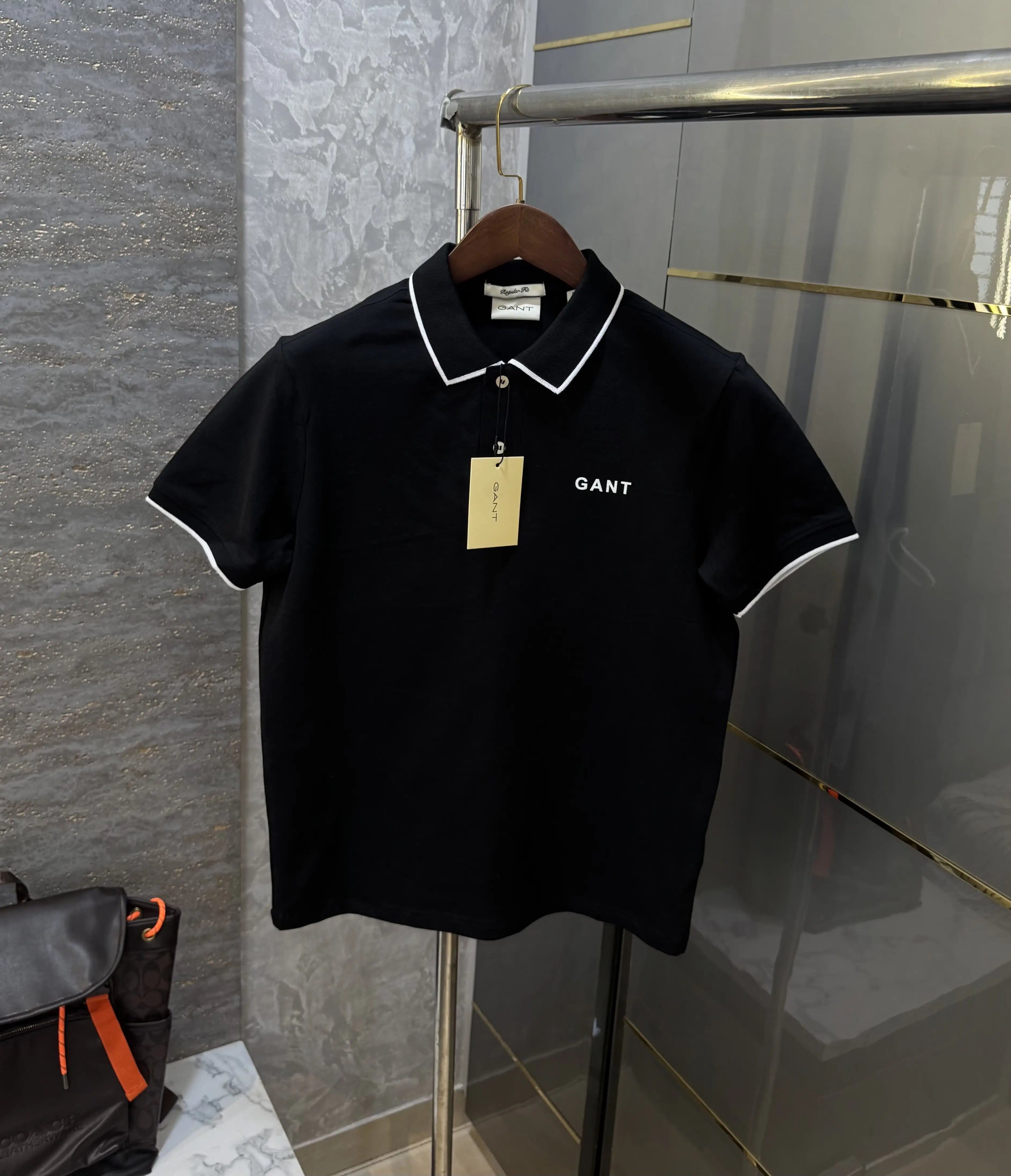 Gant Black Logo Work Premium Polo T-shirt